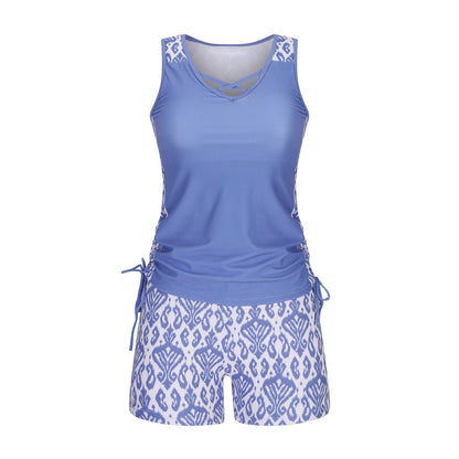 ⏰LAST DAY 50% OFF - Miraclesuit Women's Tummy Control Tankini Set with Built-In Bra – Flattering Boho Swimwear with Shorts