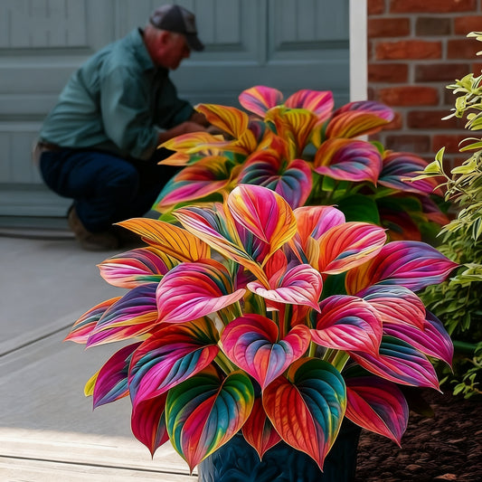 ⏰Last Day Promotion 40% 🌈🔥 Limited Edition Rainbow Flame Hostas -Rare Multicolor Foliage, Exclusive to Our Store 🌸