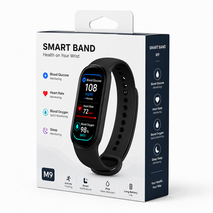 🏆 2026 Pryxo™ M9 Non-Invasive Smart Band 📈12 health reports - No-Prick