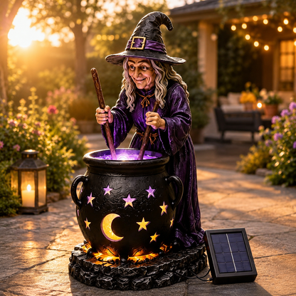 🪄Halloween Witch Glowing Cauldron Solar Light