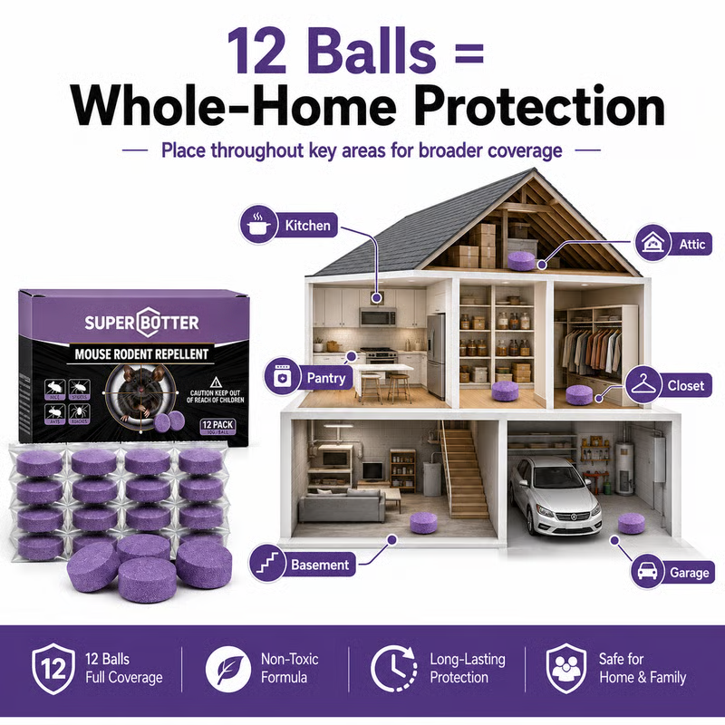 12-Pack Rodent Repellent Balls, Natural Pest Control🐭