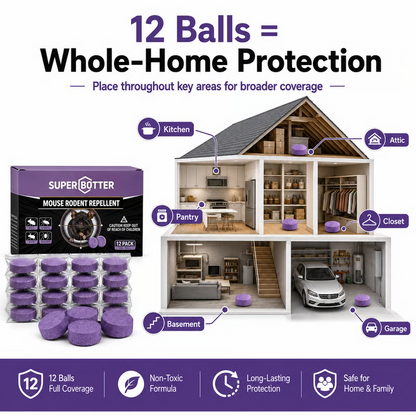 12-Pack Rodent Repellent Balls, Natural Pest Control🐭