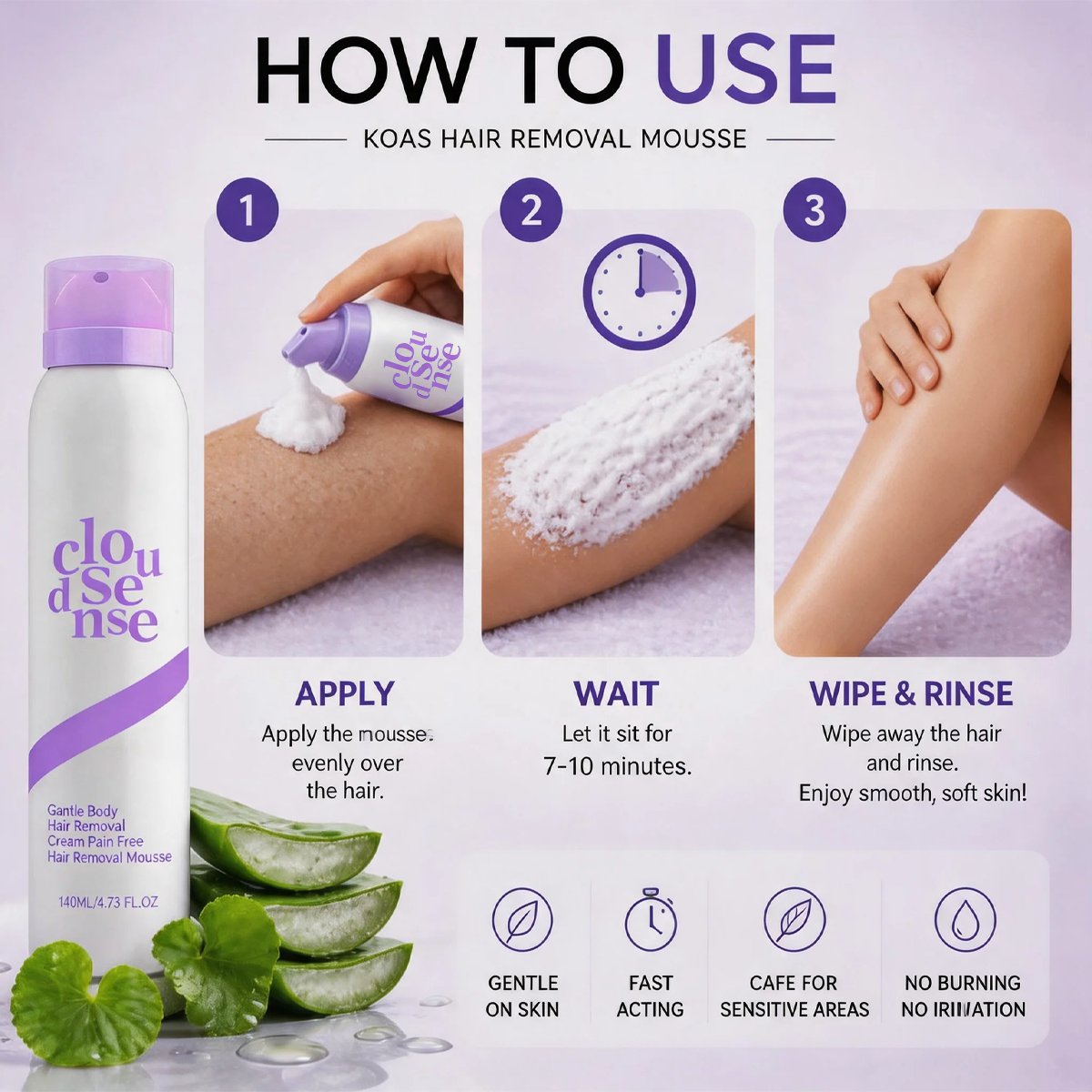🔥Last Day 49% OFF -  Koas Hair Removal Mousse Hypoallergenic formula 🌿💧