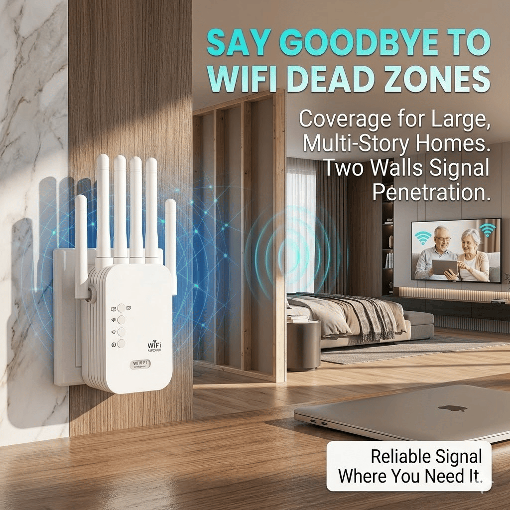 The Velocity Prime: 1200Mbps Ultra-Speed WiFi Repeater