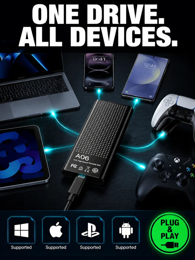 Portable high-speed and large-capacity solid-state drive
