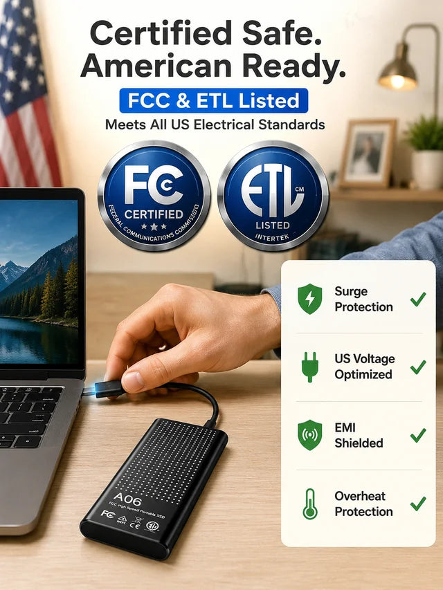 Portable high-speed and large-capacity solid-state drive