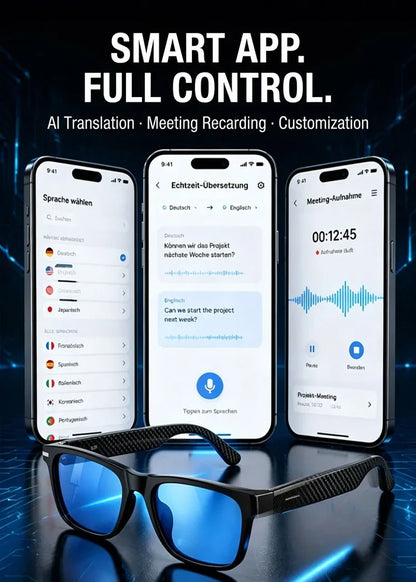 Smart Zoom Color-Changing Solar Real-Time AI Translation Glasses