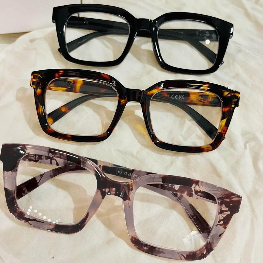 ✨👓Tortoiseshell Reading Glasses – Blue Light Blocking Oversized Square Readers