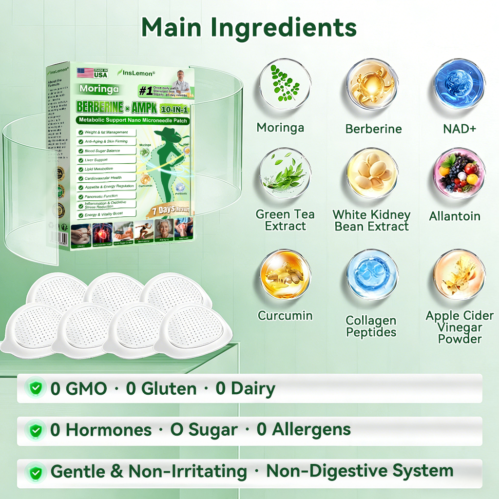 𝐅𝐃𝐀 𝐑𝐞𝐠𝐢𝐬𝐭𝐞𝐫𝐞𝐝 & 𝐆𝐌𝐏 𝐂𝐞𝐫𝐭𝐢𝐟𝐢𝐞𝐝🎐𝐈𝐧𝐬𝐋𝐞𝐦𝐨𝐧® 𝗠𝗼𝗿𝗶𝗻𝗴𝗮 × 𝗕𝗲𝗿𝗯𝗲𝗿𝗶𝗻𝗲 × 𝗔𝗠𝗣𝗞 𝟭𝟬-𝗶𝗻-𝟭 𝗠𝗲𝘁𝗮𝗯𝗼𝗹𝗶𝗰 𝗦𝘂𝗽𝗽𝗼𝗿𝘁 𝗡𝗮𝗻𝗼 𝗠𝗶𝗰𝗿𝗼𝗻𝗲𝗲𝗱𝗹𝗲 𝗣𝗮𝘁𝗰𝗵🇺🇸(𝐉𝐮𝐬𝐭 𝐨𝐧𝐜𝐞 𝐚 𝐝𝐚𝐲, 𝐯𝐢𝐬𝐢𝐛𝐥𝐞 𝐜𝐡𝐚𝐧𝐠𝐞𝐬 𝐢𝐧 𝟕 𝐝𝐚𝐲𝐬） ✅ 𝐅𝐨𝐫 𝐨𝐛𝐞𝐬𝐢𝐭𝐲, 🅛🅞🅞🅢🅔 🅢🅚🅘🅝,𝐝𝐢𝐚𝐛𝐞𝐭𝐞𝐬, 𝐬𝐥𝐞𝐞𝐩 𝐚𝐩𝐧𝐞𝐚, 𝐣𝐨𝐢𝐧𝐭 𝐢𝐬𝐬𝐮𝐞𝐬, 𝐚𝐧𝐝 𝐦𝐨𝐫𝐞