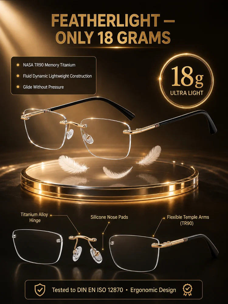 Diamond Rimless Blue Light Blocking Reading Glasses (Brand Selection)