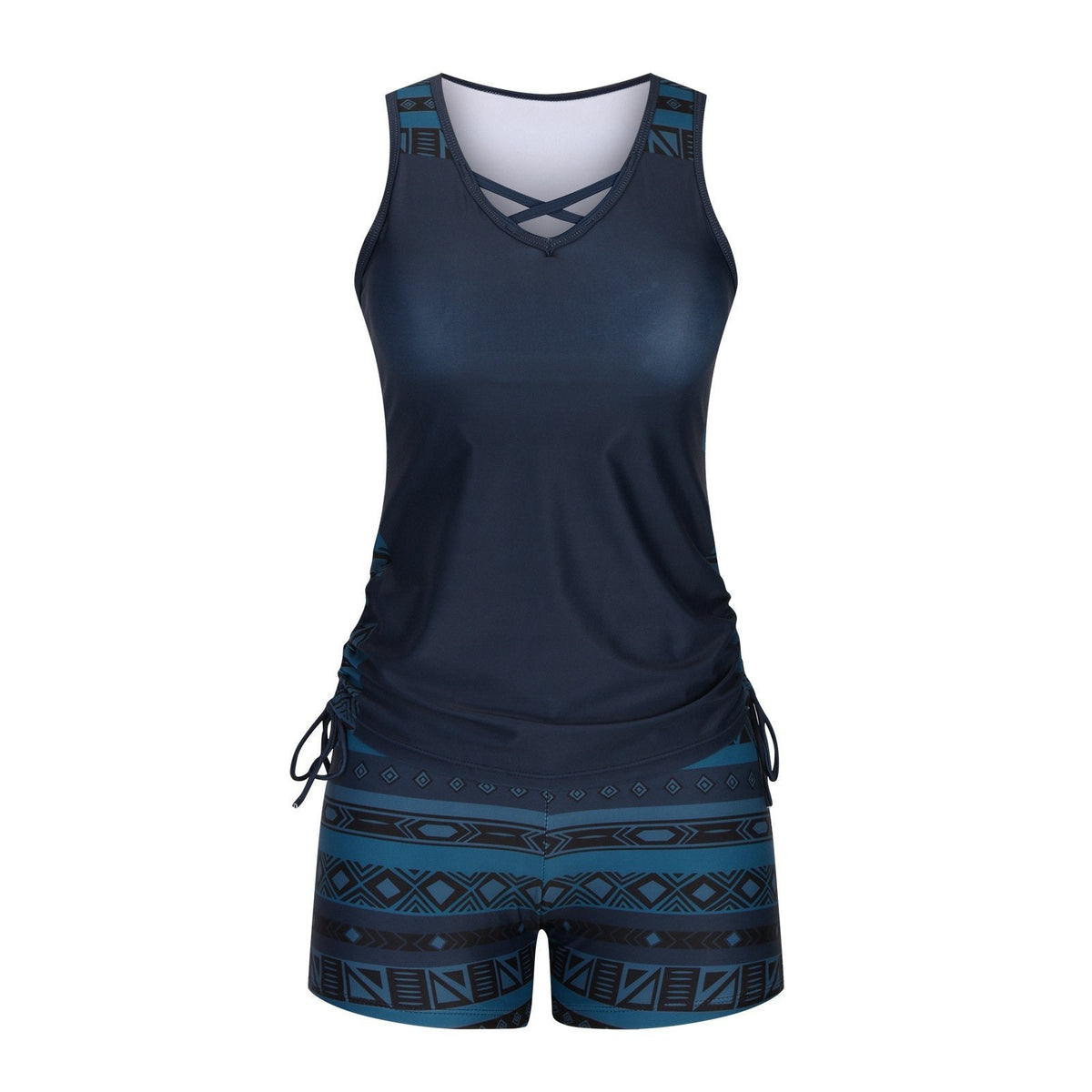 ⏰LAST DAY 50% OFF - Miraclesuit Women's Tummy Control Tankini Set with Built-In Bra – Flattering Boho Swimwear with Shorts
