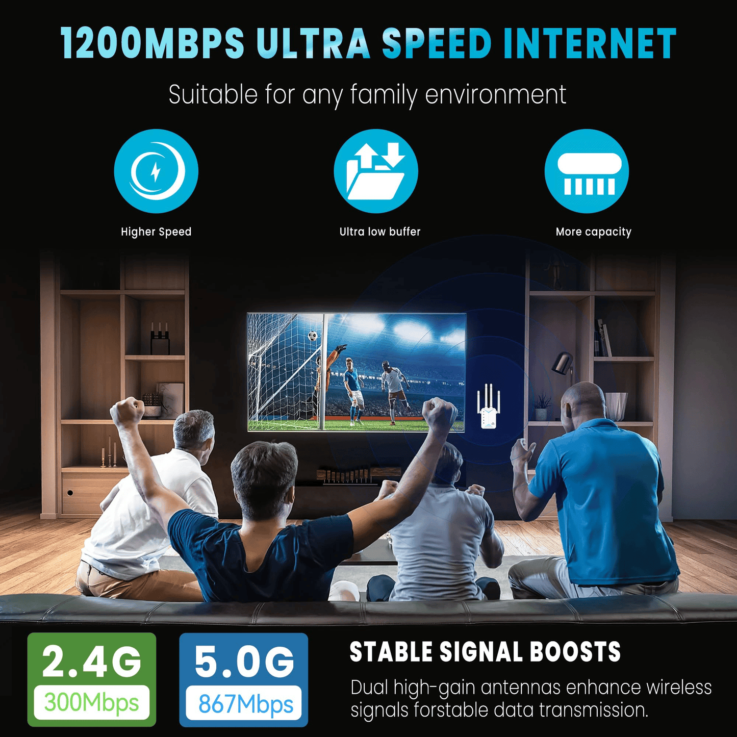 The Velocity Prime: 1200Mbps Ultra-Speed WiFi Repeater