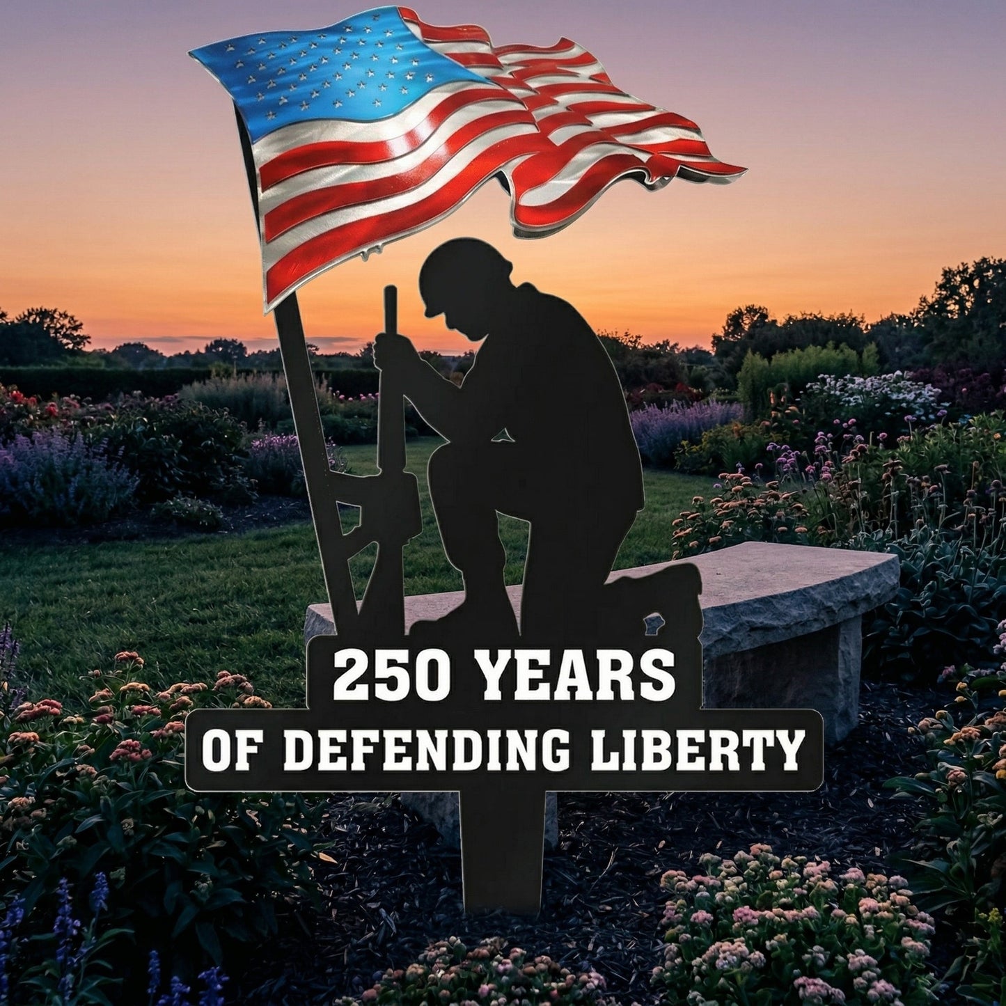 💥🔥 Limited time 57% OFF! First 50 pieces enjoy 57% off! 🔥💥 ✨🇺🇸🗽 Metal Garden Stake – 🎖️ 250 Years of Defending Liberty
