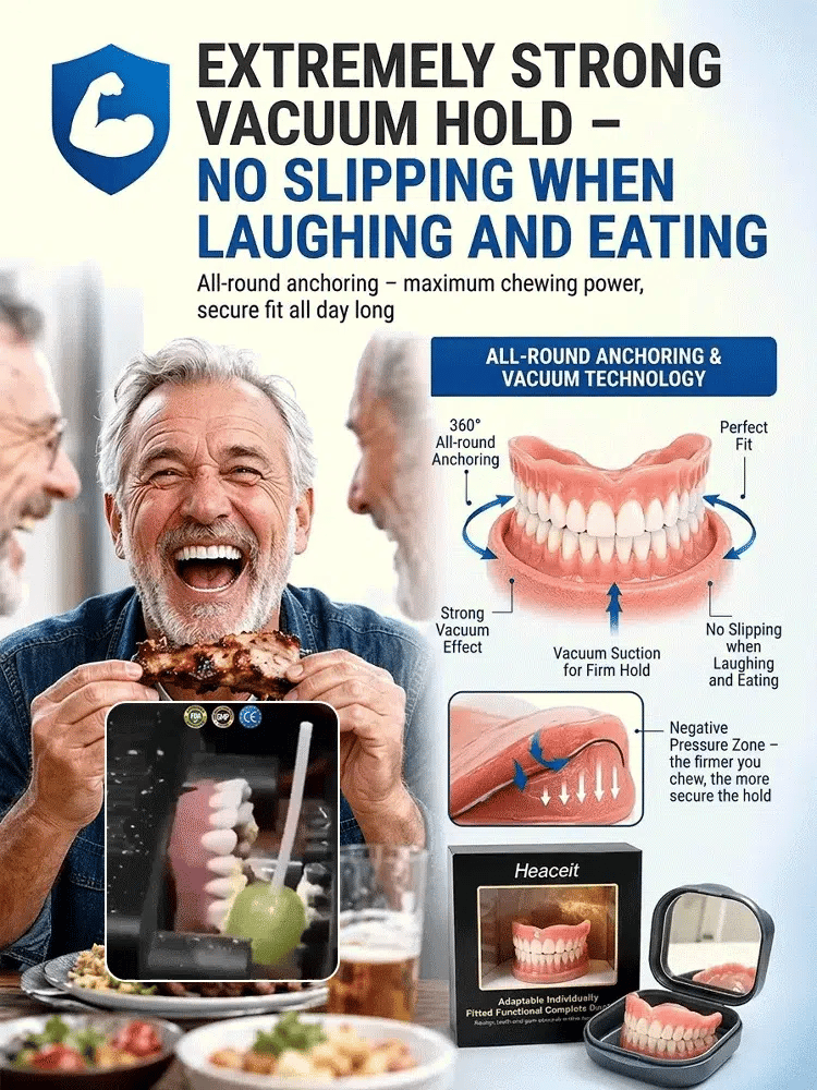 German Medical-Grade Snap-In Full Dentures
