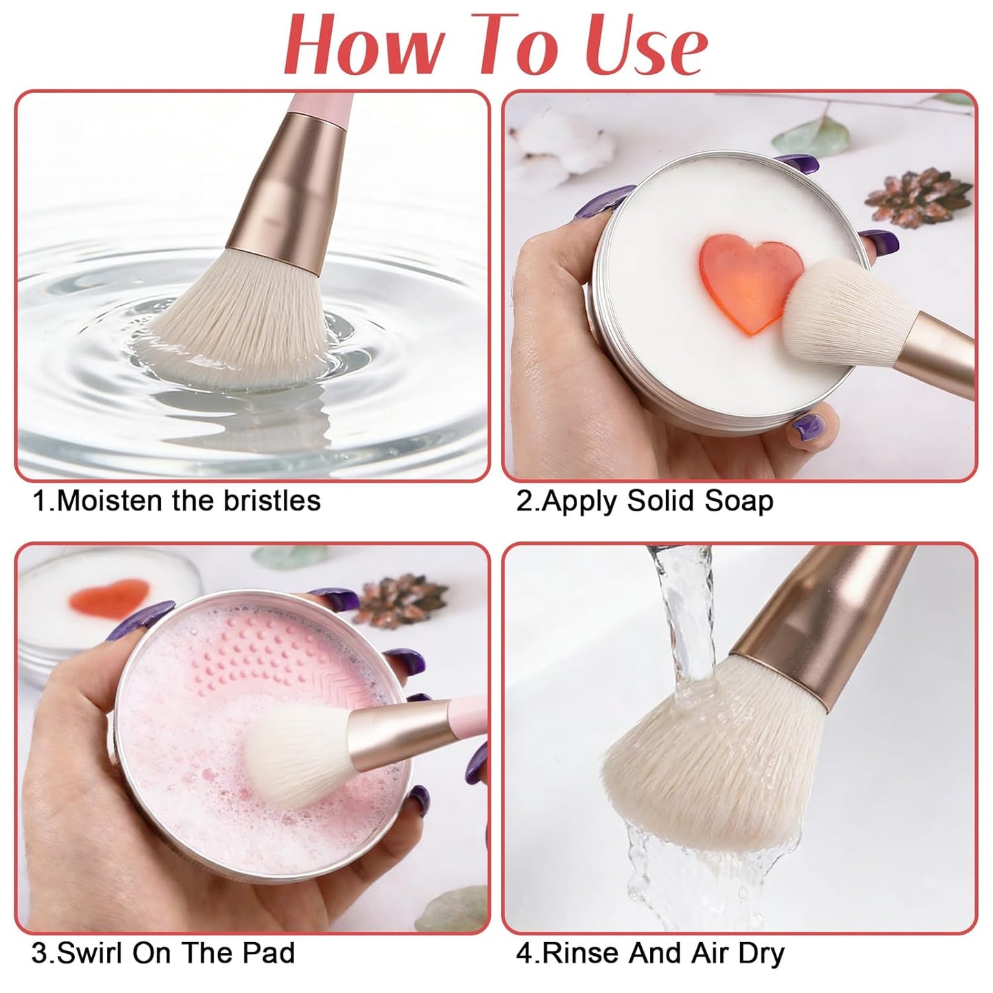 Silicone Makeup Brush Cleaning Pad with Soap