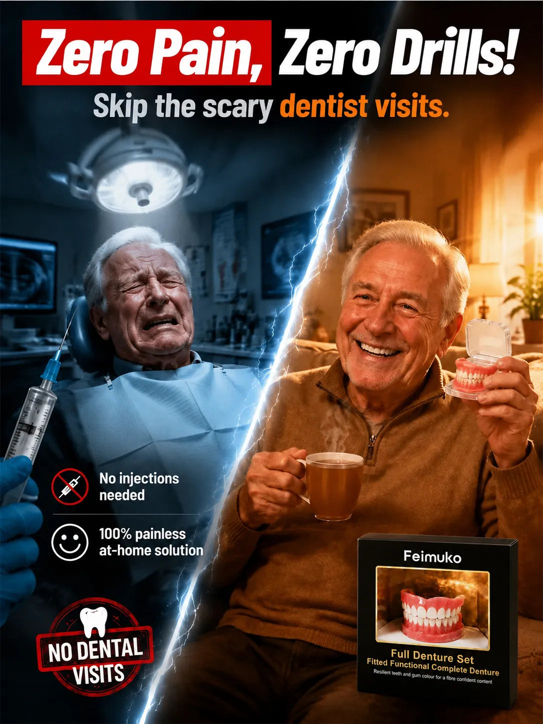 Comfort-fit decorative denture set