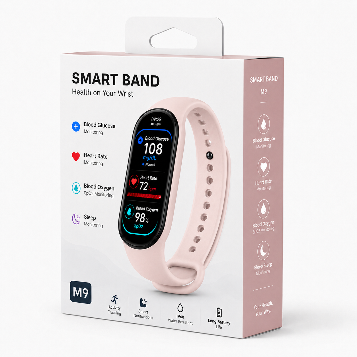 🏆 2026 Pryxo™ M9 Non-Invasive Smart Band 📈12 health reports - No-Prick