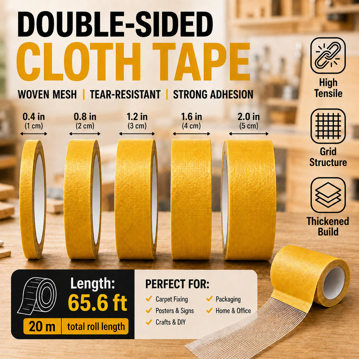 High-Tack Double-Sided Mesh Tape