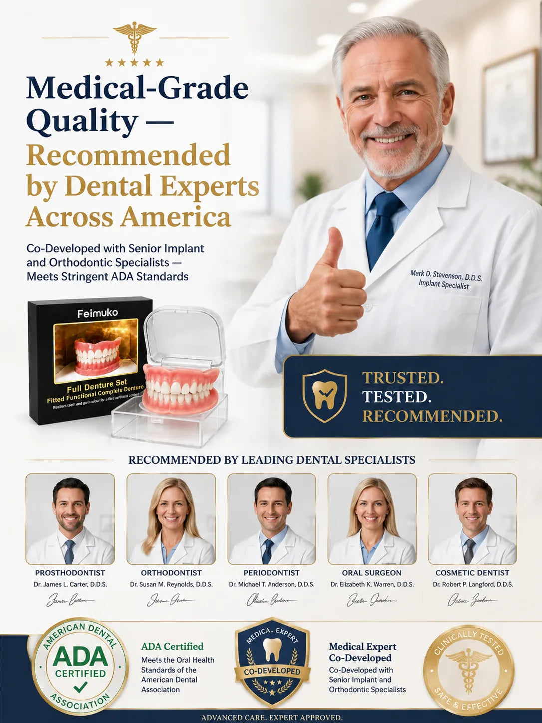 Comfort-fit decorative denture set
