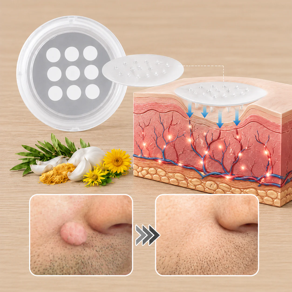 🎉🎉𝐇𝐢𝐬𝐤𝐢𝐧® 2-in-1 Microneedle & Hydrocolloid Patch | Removes raised moles, acne, flat warts, and skin tags | Helps improve wrinkles, scars, and blemishes | Invisible patches for face and body