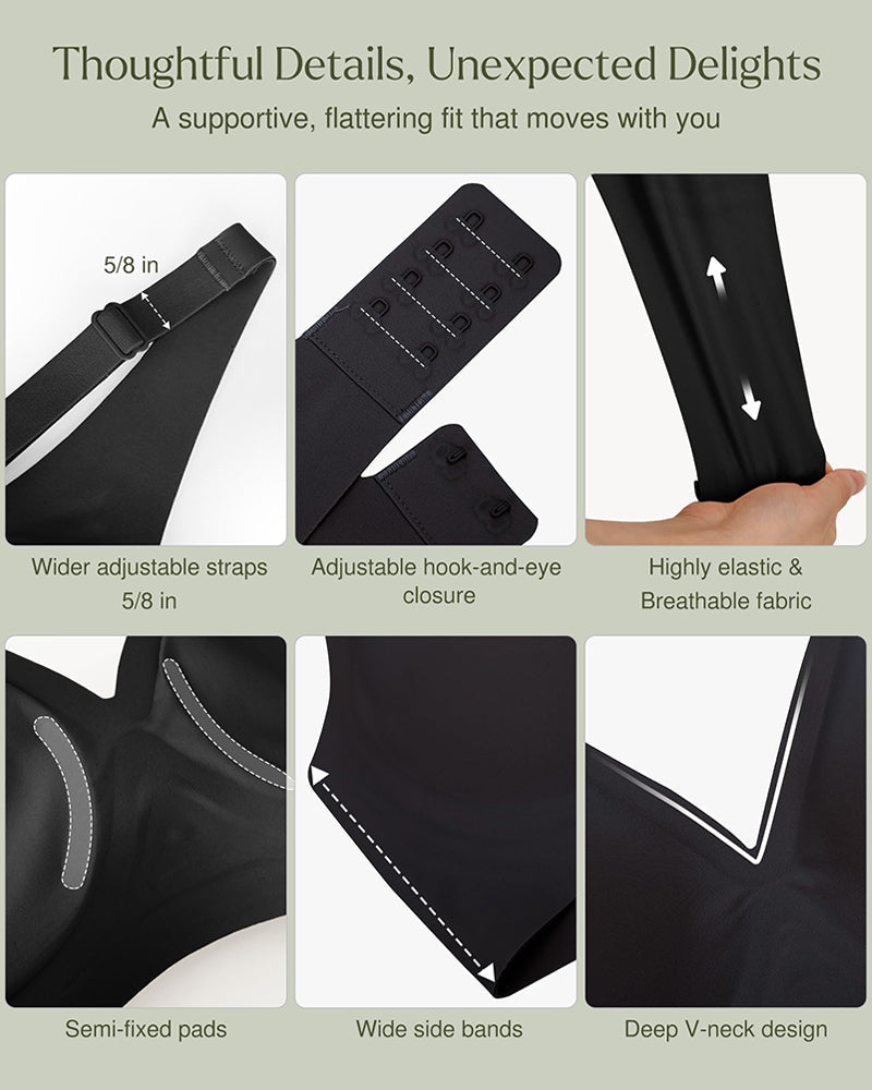 Seamless Deep V Push-Up Wireless Bra
