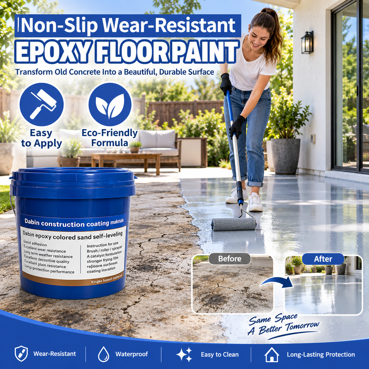 ✨ High-Gloss Self-Leveling Epoxy Floor Coating – Transform Garages, Basements & Workshops
