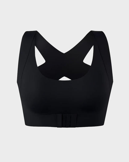 Cross Back Front Closure Wireless Posture Support Bra