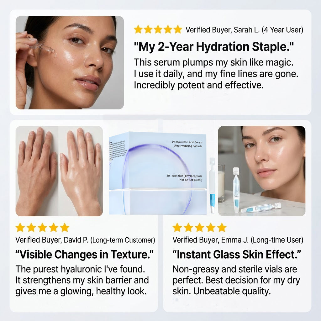 💧💧 30 Vials of Liquid Glass Skin Deeply Hydrate. Repair Fast. Reverse Visible Aging.