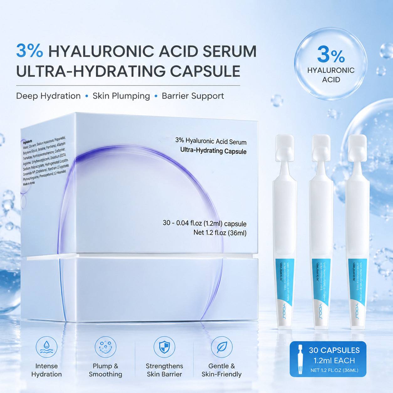 💧💧 30 Vials of Liquid Glass Skin Deeply Hydrate. Repair Fast. Reverse Visible Aging.