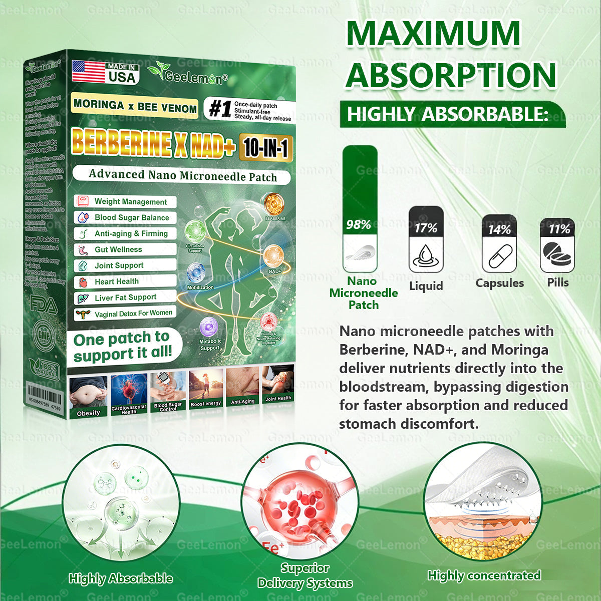 𝐎𝐟𝐟𝐢𝐜𝐢𝐚𝐥 𝐔𝐒 𝐒𝐭𝐨𝐫𝐞 🇺🇸 | ✅𝐆𝐞𝐞𝐋𝐞𝐦𝐨𝐧® Moringa · Berberine × NAD+ 𝟏𝟎-𝐢𝐧-𝟏 𝐀𝐝𝐯𝐚𝐧𝐜𝐞𝐝 𝐍𝐚𝐧𝐨 𝐌𝐢𝐜𝐫𝐨𝐧𝐞𝐞𝐝𝐥𝐞 𝐏𝐚𝐭𝐜𝐡 — 𝐎𝐧𝐜𝐞 𝐃𝐚𝐢𝐥𝐲, 𝐕𝐢𝐬𝐢𝐛𝐥𝐞 𝐑𝐞𝐬𝐮𝐥𝐭𝐬 𝐢𝐧 𝟕 𝐃𝐚𝐲𝐬