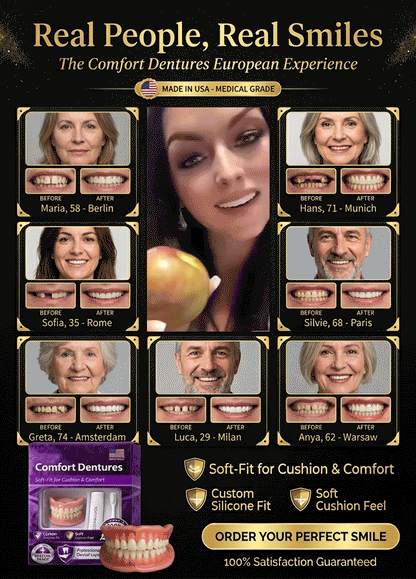 Full Set Natural Dentures Upper & Lower Silicone Fake Teeth Braces Comfort Fit Instant Confidence Smile Oral Care For Men Women