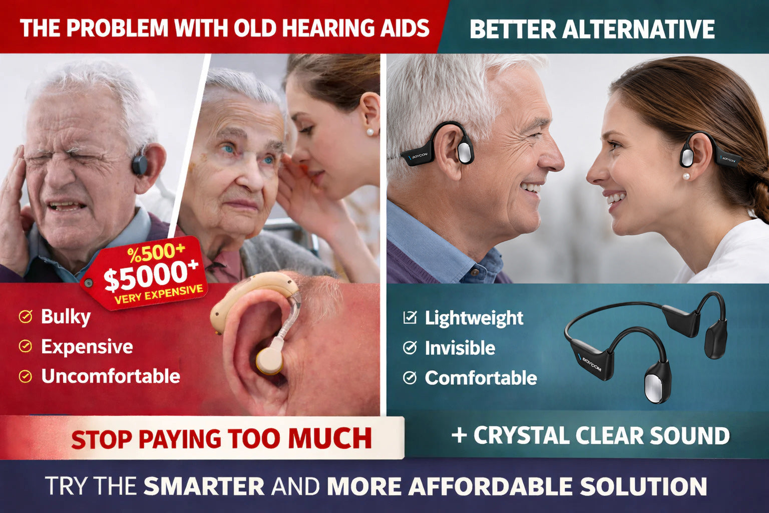 Old Hearing Aids vs Better Alternative Contrast
