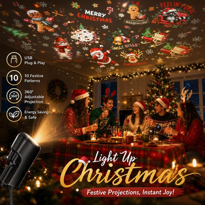 🎃🎄 Plug-and-Play HD Christmas/Halloween/Starry Sky Projector