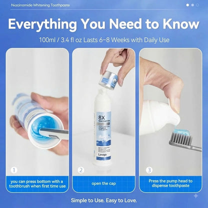Lovqo™ 8X Niacinamide Foaming Whitening Toothpaste