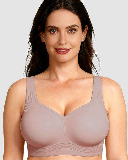 Plus Size Wireless Support Bra – Jelly Lift Seamless Push Up Bra for Women, Full Coverage Comfort Fit