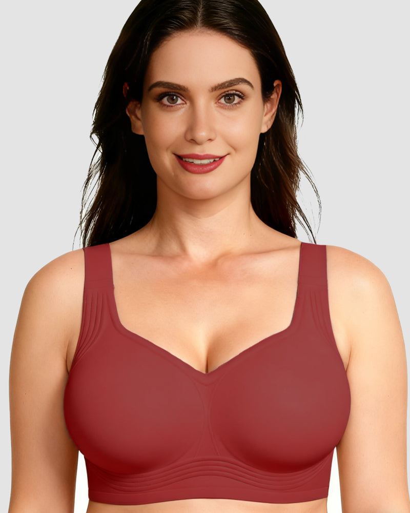 Plus Size Wireless Support Bra – Jelly Lift Seamless Push Up Bra for Women, Full Coverage Comfort Fit