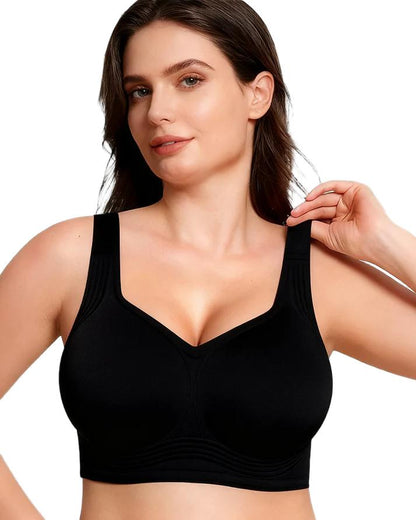 Plus Size Wireless Support Bra – Jelly Lift Seamless Push Up Bra for Women, Full Coverage Comfort Fit