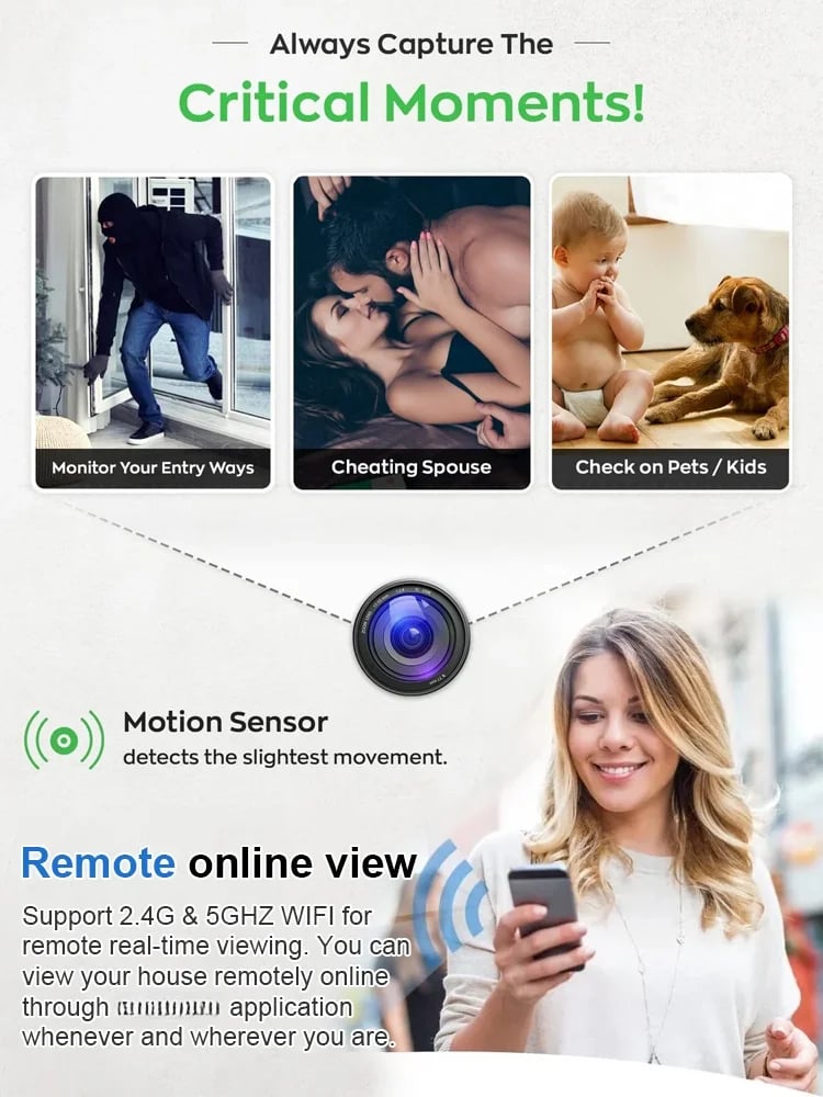 Mini WIFI Camera 1080P HD📸 - Night Vision Included