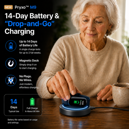 🏆 2026 Pryxo™ M9 Non-Invasive Smart Band 📈12 health reports - No-Prick