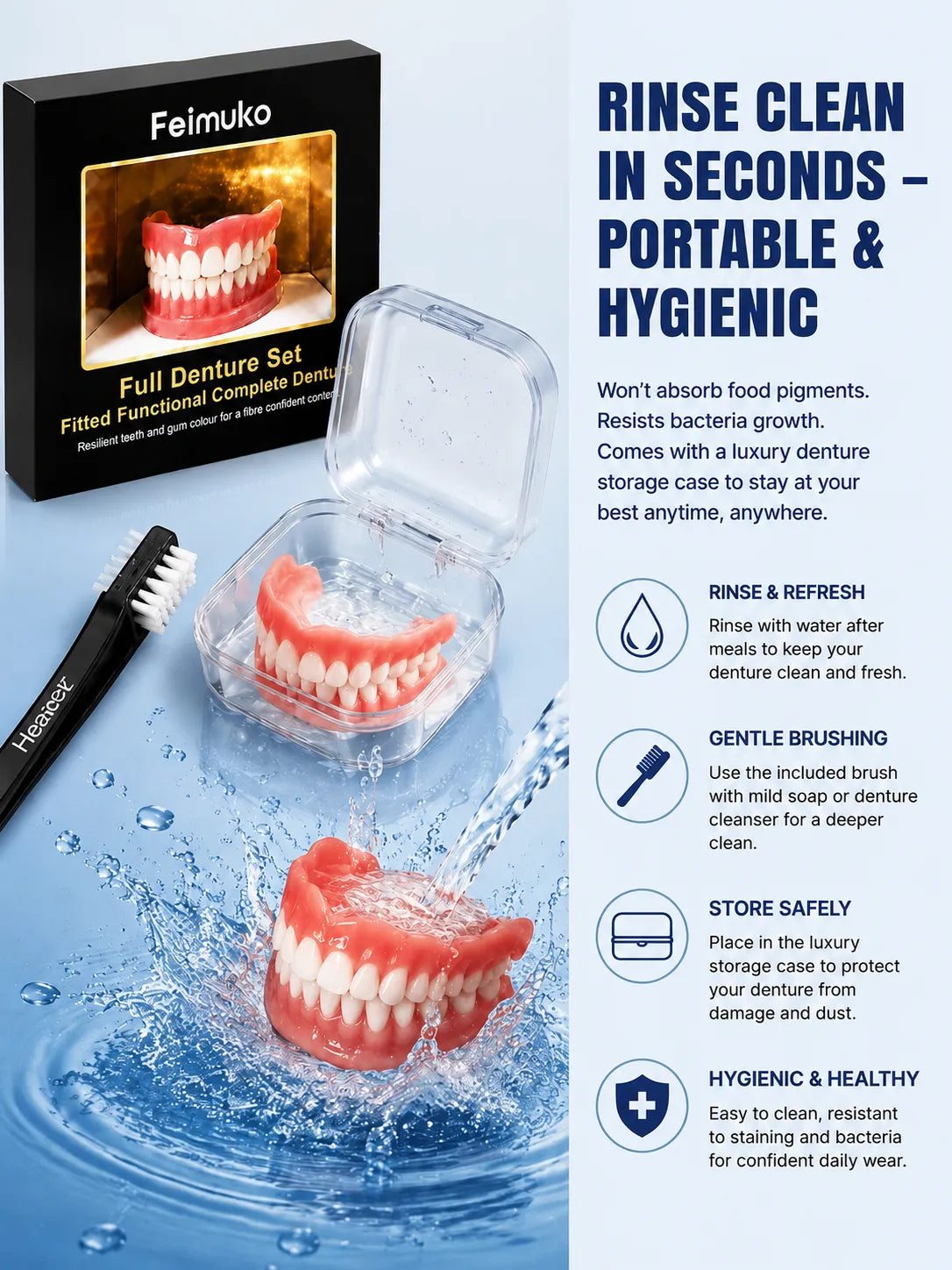Comfort-fit decorative denture set