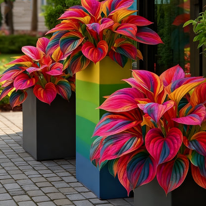 ⏰Last Day Promotion 40% 🌈🔥 Limited Edition Rainbow Flame Hostas -Rare Multicolor Foliage, Exclusive to Our Store 🌸