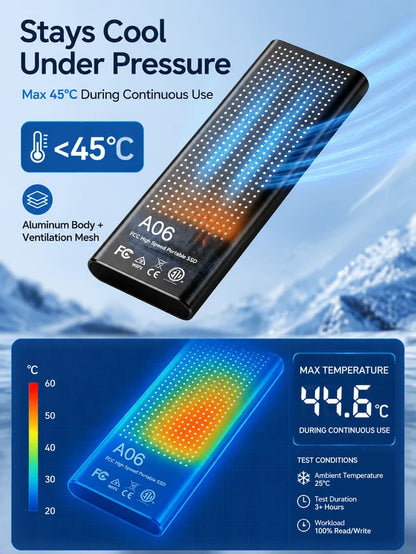 Portable high-speed and large-capacity solid-state drive
