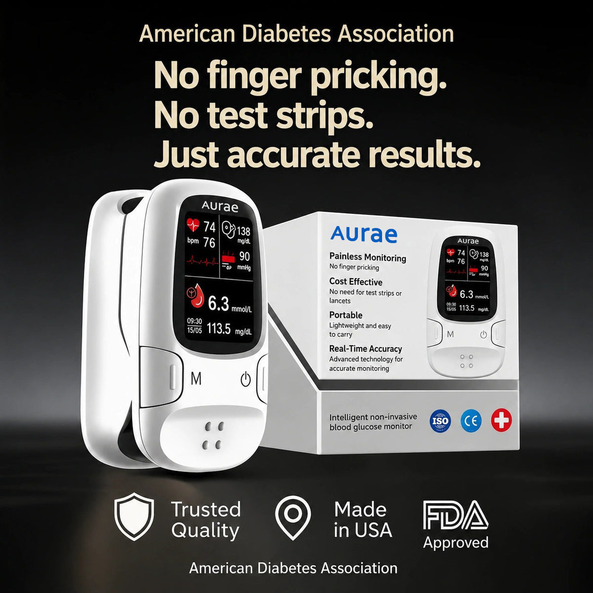 Aurae™ Introduces the newly launched non-invasive smart blood glucose meter🔥🔥