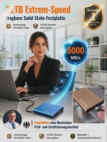 [Mobile and PC compatible] High-speed solid-state drive