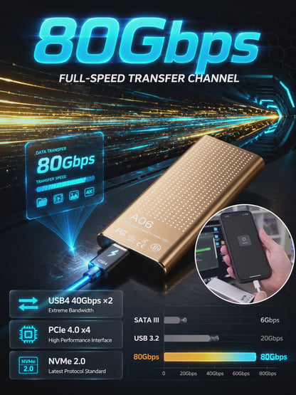 Portable high-speed and large-capacity solid-state drive